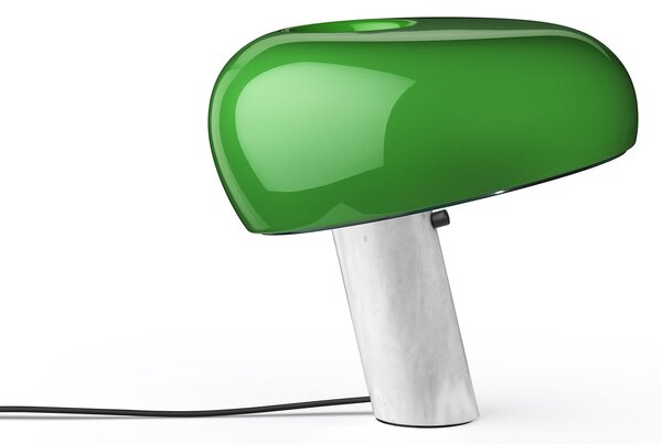 Flos F6380039 Snoopy, designová stolní lampa se stmívačem v kombinaci zelené a mramoru, 1x150W E27, výška 36,9cm