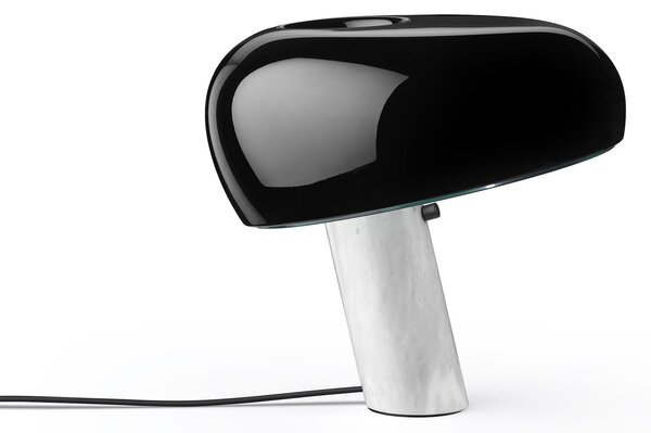 Flos F6380030 Snoopy, designová stolní lampa se stmívačem v kombinaci černé a mramoru, 1x150W E27, výška 36,9cm