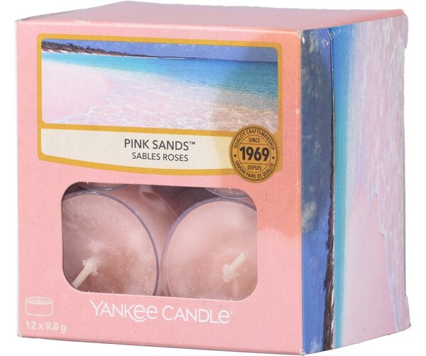 YANKEE CANDLE PINK SANDS VONNÁ ČAJOVÁ SVÍČKA, 12 ks (2.kvalita)
