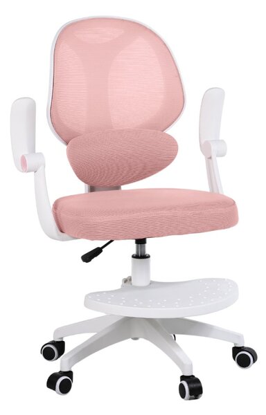 Dětská otočná židle Neoseat JUNI 009 s podnoží — látka, růžová
