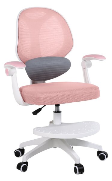 Dětská otočná židle Neoseat JUNI 009 s podnoží — látka, růžová