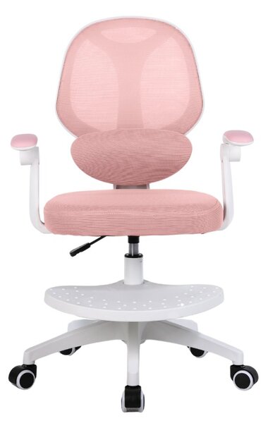 Dětská otočná židle Neoseat JUNI 009 s podnoží — látka, růžová