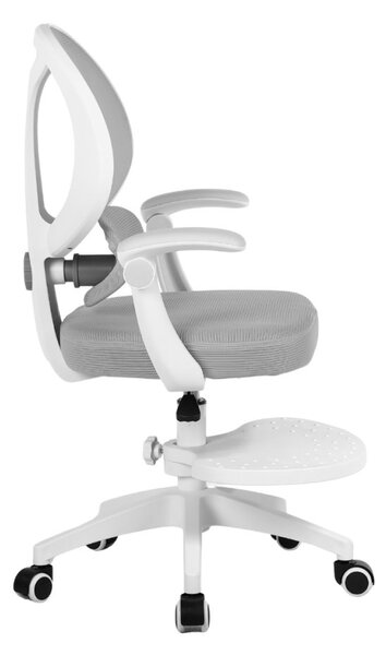 Dětská otočná židle Neoseat JUNI 009 s podnoží — látka, šedá