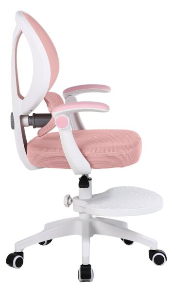 Dětská otočná židle Neoseat JUNI 009 s podnoží — látka, růžová