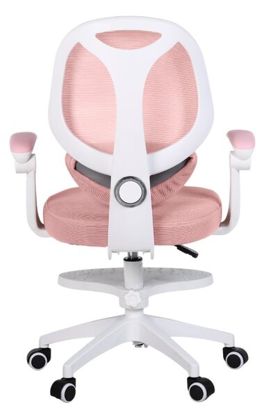 Dětská otočná židle Neoseat JUNI 009 s podnoží — látka, růžová
