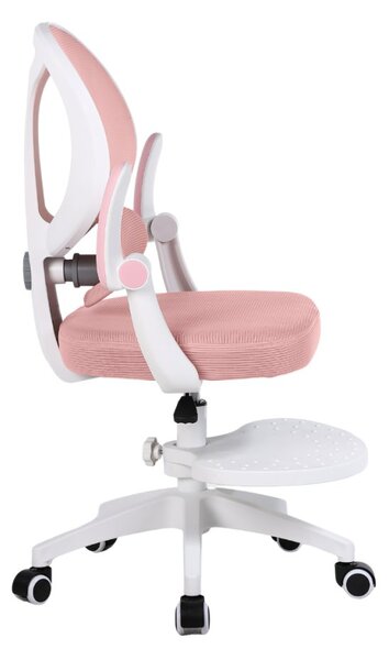 Dětská otočná židle Neoseat JUNI 009 s podnoží — látka, růžová