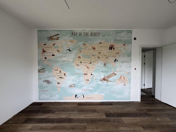 Fototapety Dětská mapa světa, Fototapety dětské, Fototapety pro chlapce, u25042 : uwalls.cz