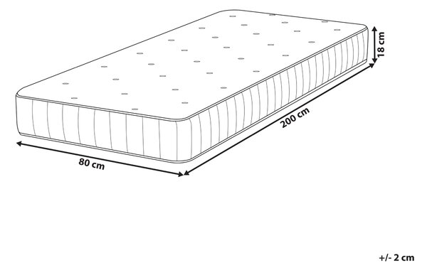Matrace s taštičkovými pružinami DUO H3/4 tvrdá H2/3 středně tvrdá 80 x 200 cm