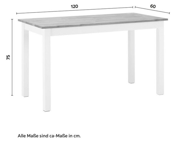 Jídelní stůl ANTALIA bílý 120x60 cm