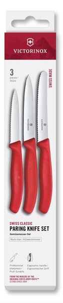 Victorinox - Sada kuchyňských nožů na zeleninu SWISS CLASSIC 3 ks červená