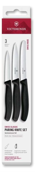 Victorinox - Sada kuchyňských nožů na zeleninu SWISS CLASSIC 3 ks černá