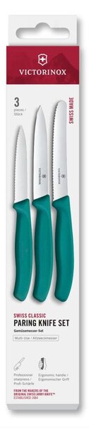 Victorinox - Sada kuchyňských nožů na zeleninu SWISS CLASSIC 3 ks tyrkysová