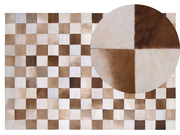 Koberec SOLMAZ Béžová 140 x 200 cm Kůže