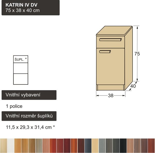 Úzká komoda z masivu KATRIN IV DV (komoda masiv smrk)