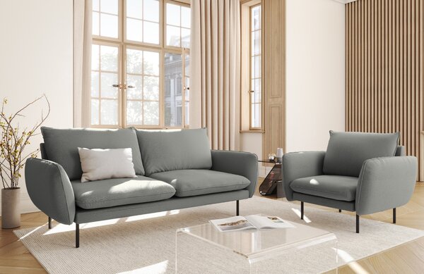 -25 % Dny MOMENTI– Cosmopolitan Design Šedá bouclé dvoumístná pohovka Vienna 160 cm