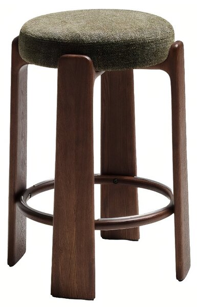 Kave Home Zelená ořechová barová židle Granite II. 75 cm