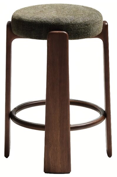 Kave Home Zelená ořechová barová židle Granite II. 75 cm