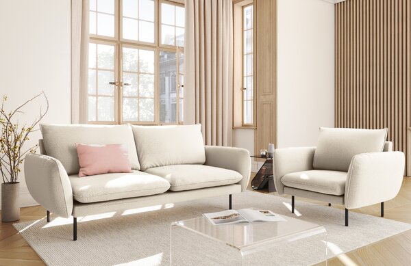 -25 % Dny MOMENTI– Cosmopolitan Design Béžová bouclé dvoumístná pohovka Vienna 160 cm