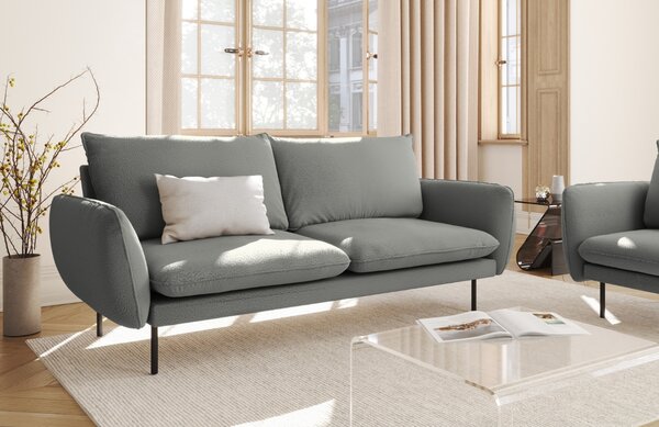 -25 % Dny MOMENTI– Cosmopolitan Design Šedá bouclé trojmístná pohovka Vienna 200 cm