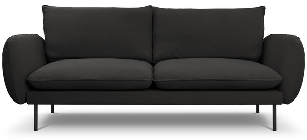 -25 % Dny MOMENTI– Cosmopolitan Design Černá bouclé trojmístná pohovka Vienna 200 cm