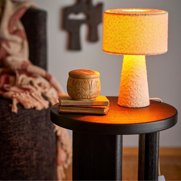 Bloomingville Bílá bouclé stolní lampa Emmie