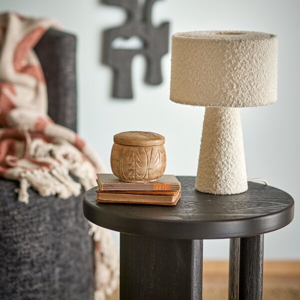 Bloomingville Bílá bouclé stolní lampa Emmie