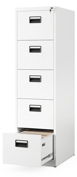 Plechová kartotéka, 5 zásuvek SARA V5, 460 x 1625.5 x 620 mm, bílá