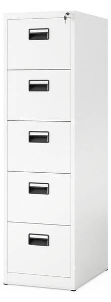 Plechová kartotéka, 5 zásuvek SARA V5, 460 x 1625.5 x 620 mm, bílá