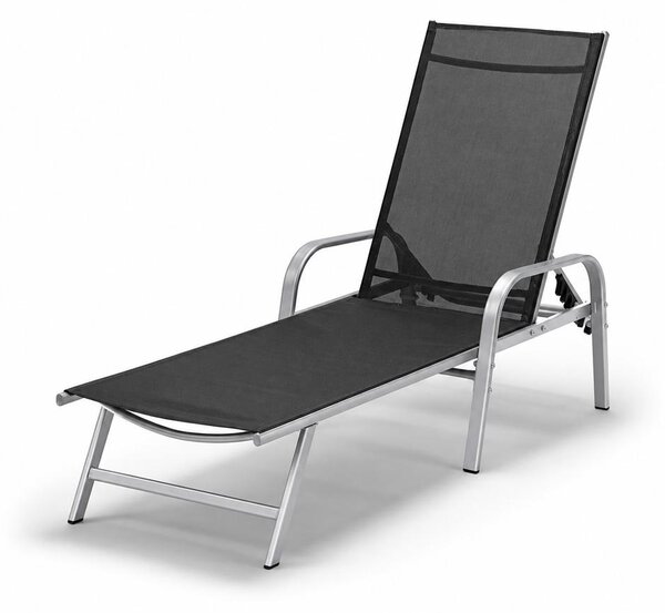 Polohovatelné relaxační lehátko Avenberg MARGARITA černá/stříbrná