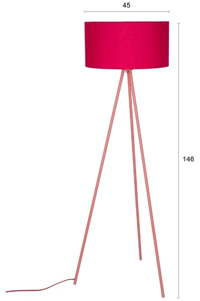 White Label Červená stojací lampa WLL SUSIE 146 cm