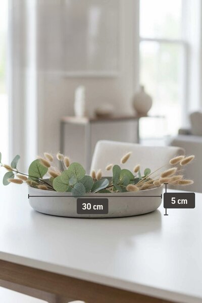 Dekorační miska ORYVEN, sklolaminát, průměr 30 cm, beton design