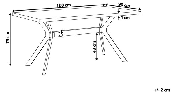 Jídelní stůl BENSON Šedý betonový efekt 160 cm 90 cm