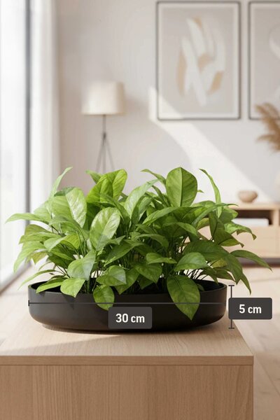 Dekorační miska ORYVEN, sklolaminát, průměr 30 cm, antracit
