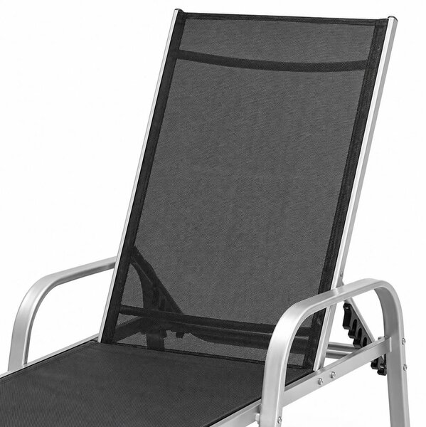 Polohovatelné relaxační lehátko Avenberg MARGARITA černá/stříbrná