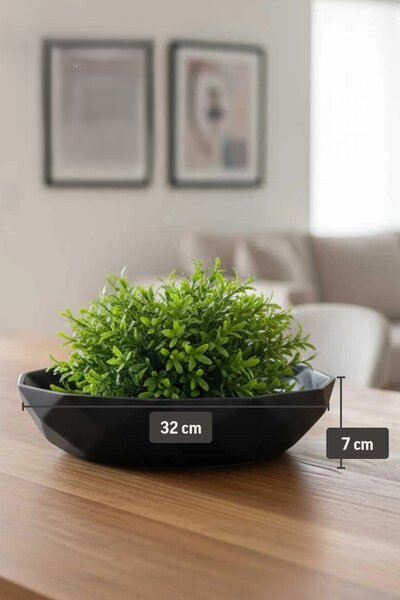 Okrasná miska CAVERO, sklolaminát, průměr 32 cm, antracit