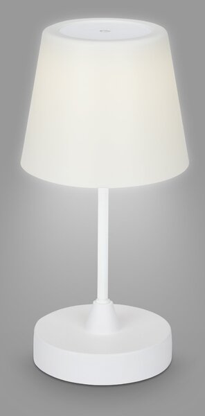 BRILO 7032-416 LED venkovní stolní lampa s dotykovým vypínačem, pr.30 cm, LED modul, 3 W, 340 Lm, bílé - BRILO