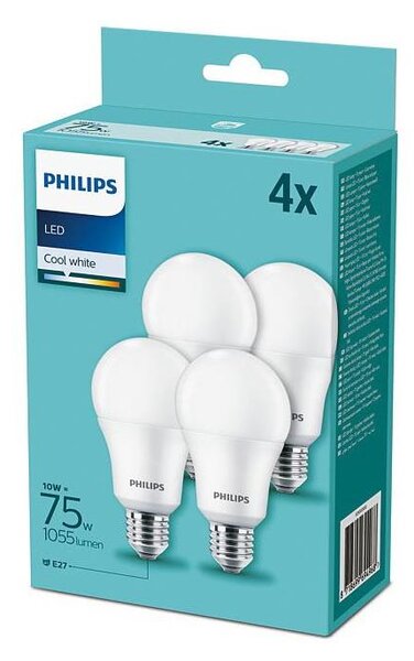 SADA 4x LED Žárovka Philips A60 E27/10W/230V 4000K