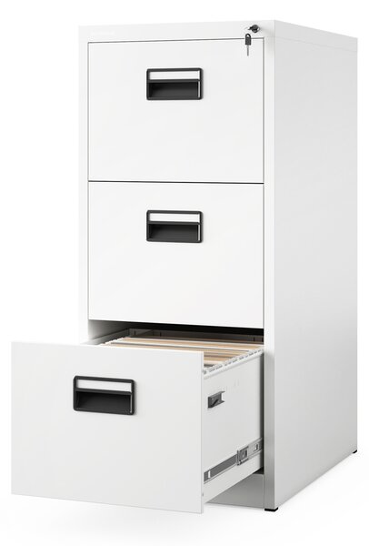 Plechová kartotéka, 3 zásuvky SARA V3, 460 x 1020 x 620 mm, bílá