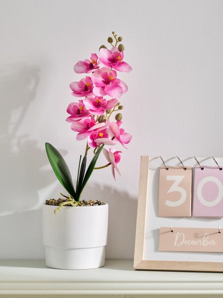 Sinsay - Umělá okrasná orchidej v květináči - růžová