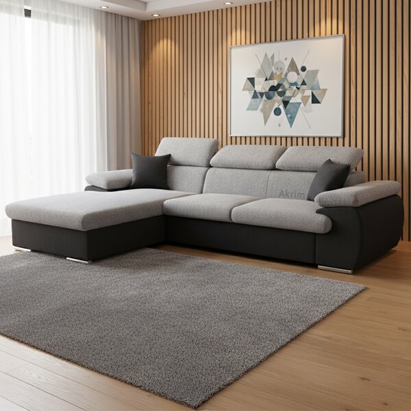 Sedací souprava COOL | 191x281 cm | rozkládací + úložný prostor | LEVÁ | šedá 06/17