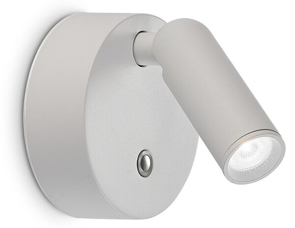 Ideal lux 350233 LED bodové nástěnné svítidlo BEAN | 3W integrovaný LED zdroj | 180lm | 3000K | s vypínačem | bílá