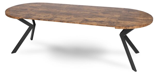 JAKS Kulatý rozkládací stůl 100 - 250cm Lukas rustikální dub