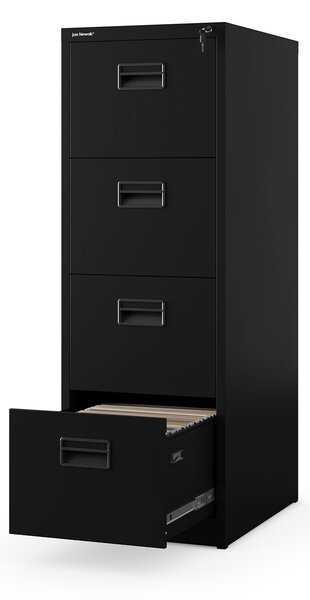 Plechová kartotéka, 4 zásuvky SARA V4, 460 x 1320 x 620 mm, černá
