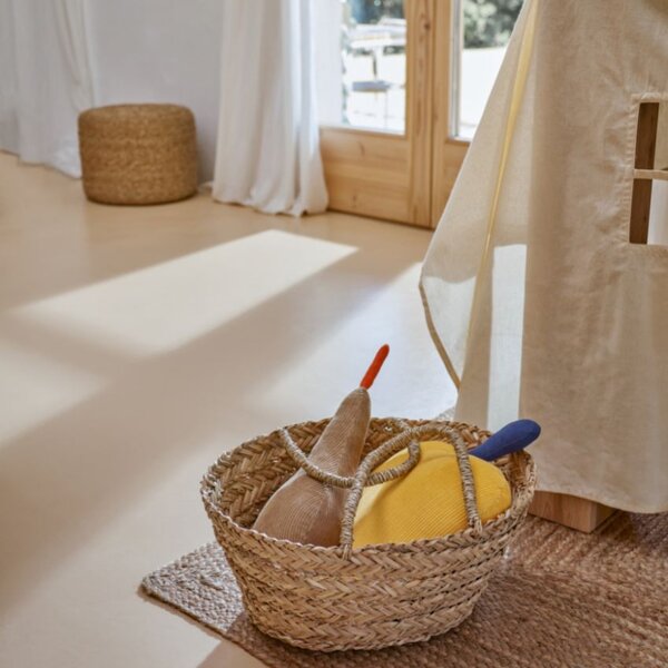 Puf z přírodních vláken Kave Home Someina 40 cm