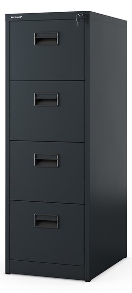 Plechová kartotéka, 4 zásuvky SARA V4, 460 x 1320 x 620 mm, antracitová