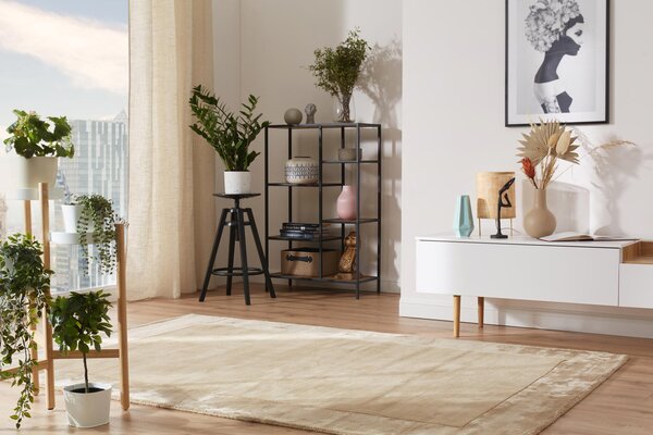 Makro Abra Moderní kusový koberec Aspen Sand vlna viskóza béžový Rozměr: 80x150 cm
