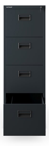 Plechová kartotéka, 4 zásuvky SARA V4, 460 x 1320 x 620 mm, antracitová