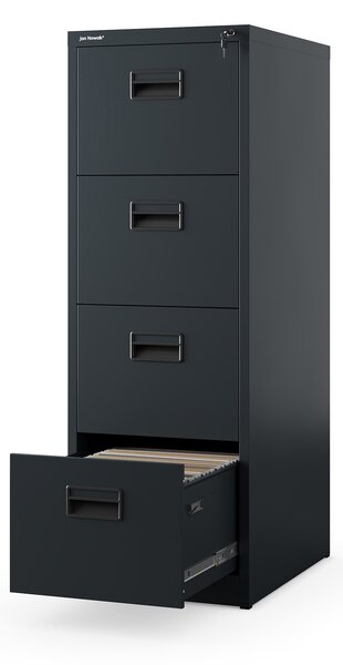 Plechová kartotéka, 4 zásuvky SARA V4, 460 x 1320 x 620 mm, antracitová