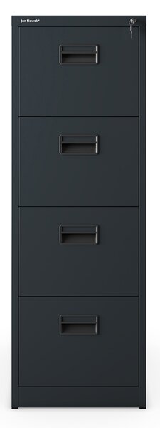 Plechová kartotéka, 4 zásuvky SARA V4, 460 x 1320 x 620 mm, antracitová