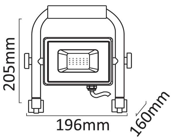 Prémiový přenosný LED reflektor 20W 2000lm, denní, do zásuvky, mlžné sklo, 3 roky